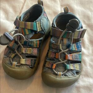 Keen Blue and Orange Sandals with Protective Toe Cap